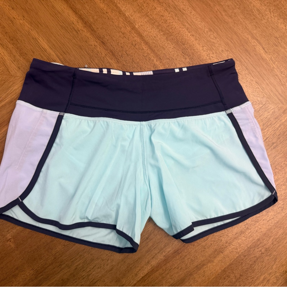Lululemon Run Times Short Aquamarine Cool Breeze Cadet Blue Size 4